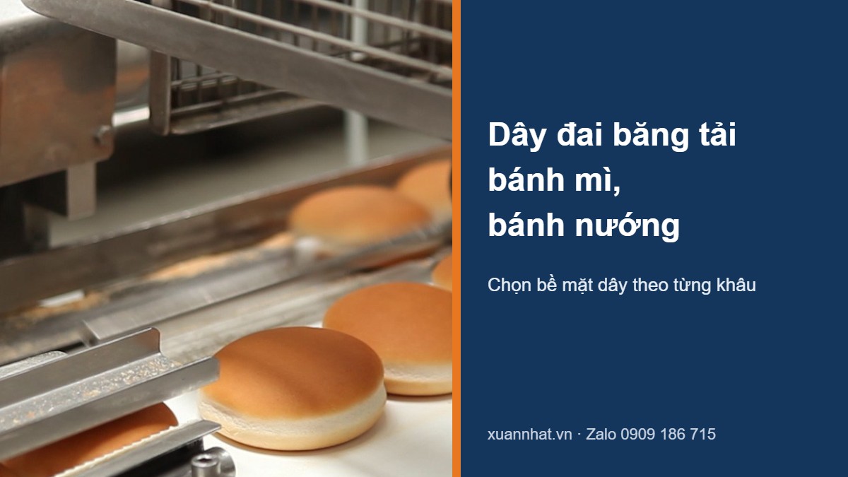 Dây đai băng tải bánh mì Chiorino chở bánh mì tròn ra lò