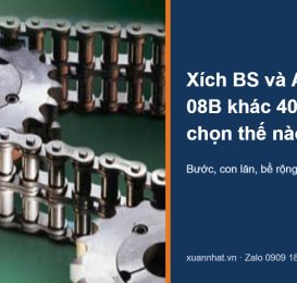 Xích con lăn và đĩa xích Fenner, so sánh xích BS và ANSI