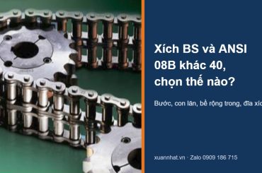 Xích con lăn và đĩa xích Fenner, so sánh xích BS và ANSI