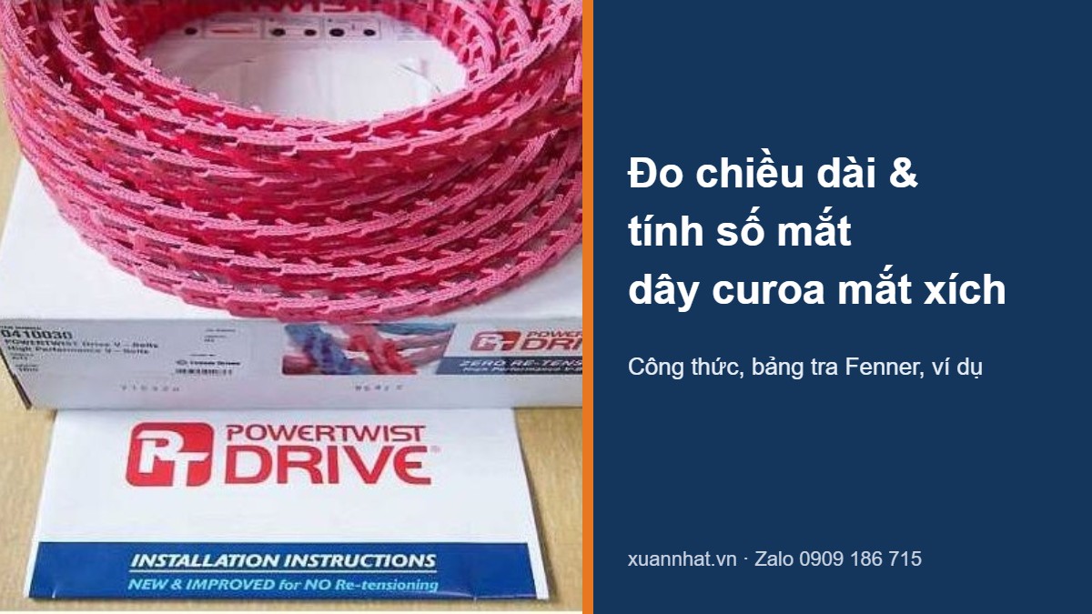 Cuộn dây curoa mắt xích Fenner PowerTwist Drive và hướng dẫn đo, tính số mắt xích