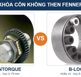 Khóa côn không then Fenner Trantorque và B-LOC đặt cạnh nhau để so sánh